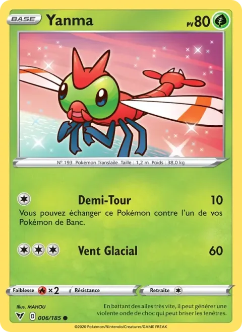 Carte Pokémon Yanma 006/185, extension Voltage Éclatant
