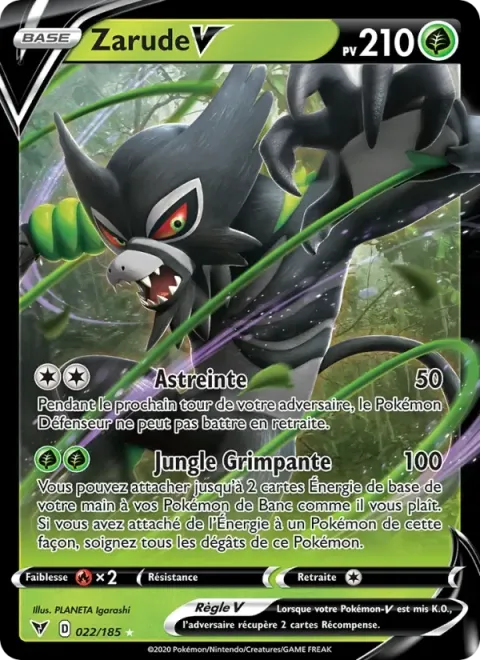 Carte Pokémon Zarude V 022/185, extension Voltage Éclatant