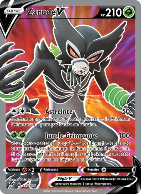 Carte Pokémon Zarude V 167/185, extension Voltage Éclatant