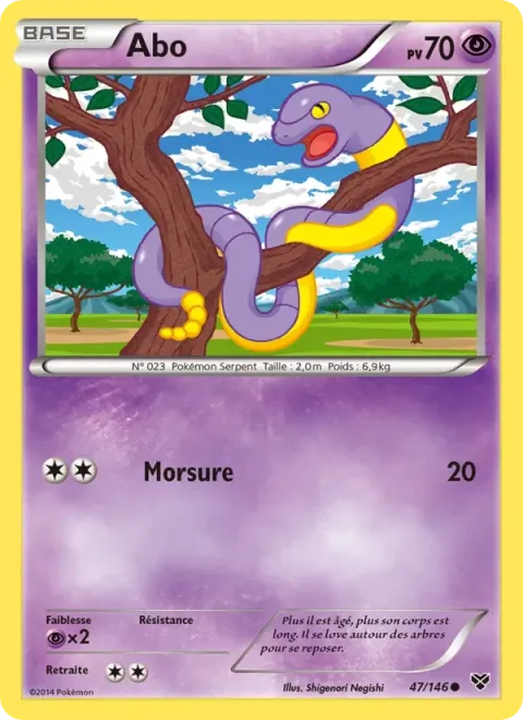 Carte Pokémon Abo 047/146, extension XY