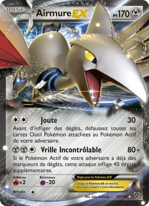 Carte Pokémon Airmure EX 080/146, extension XY