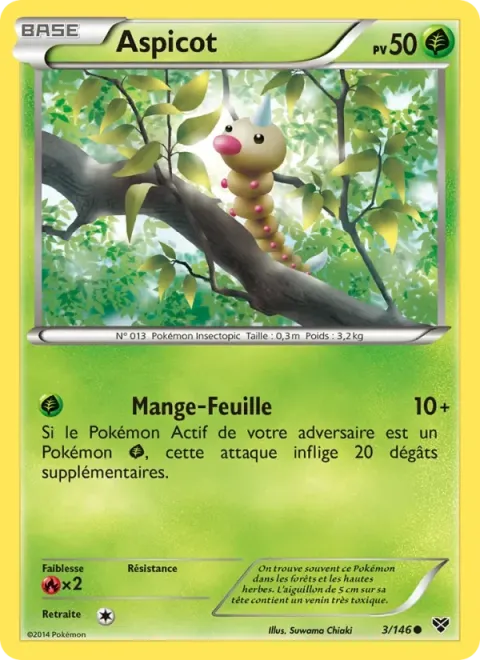 Carte Pokémon Aspicot 003/146, extension XY