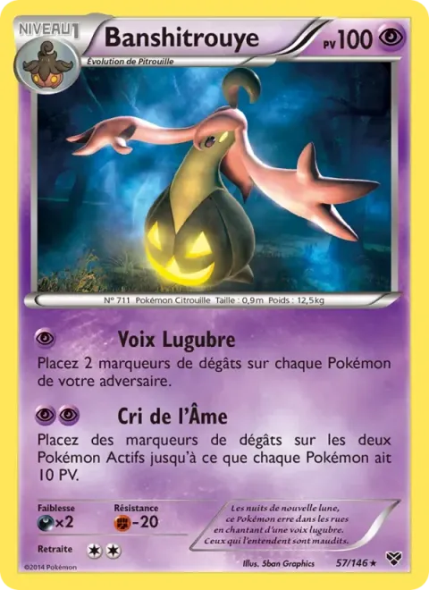 Carte Pokémon Banshitrouye 057/146, extension XY