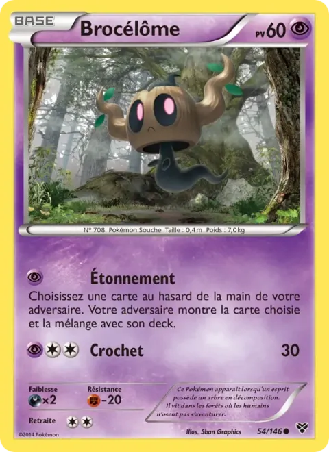 Carte Pokémon Brocélôme 054/146, extension XY
