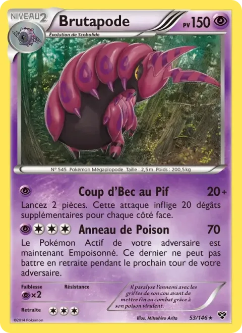 Carte Pokémon Brutapode 053/146, extension XY