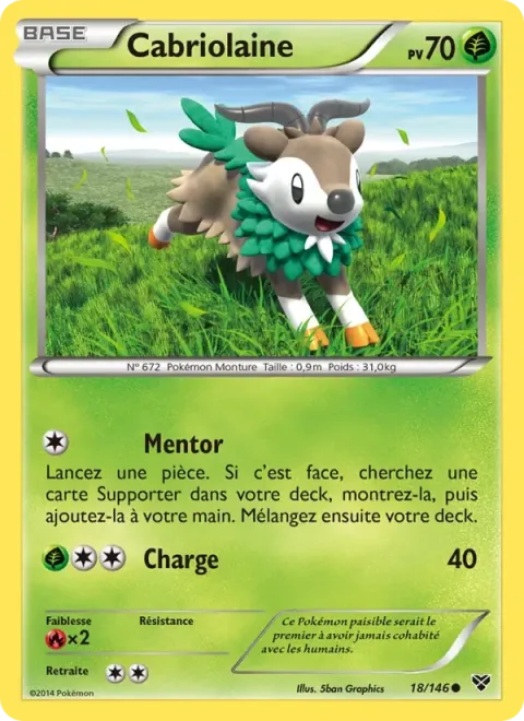 Carte Pokémon Cabriolaine 018/146, extension XY