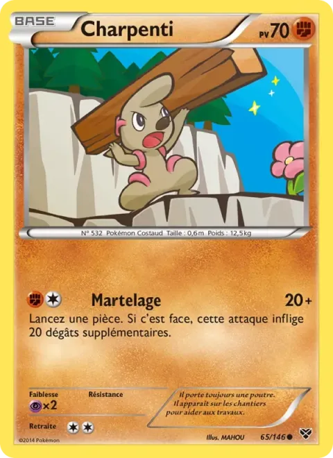 Carte Pokémon Charpenti 065/146, extension XY