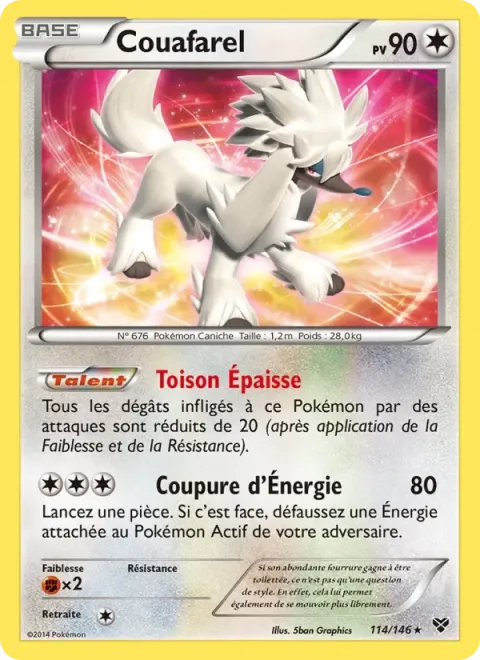 Carte Pokémon Couafarel 114/146, extension XY