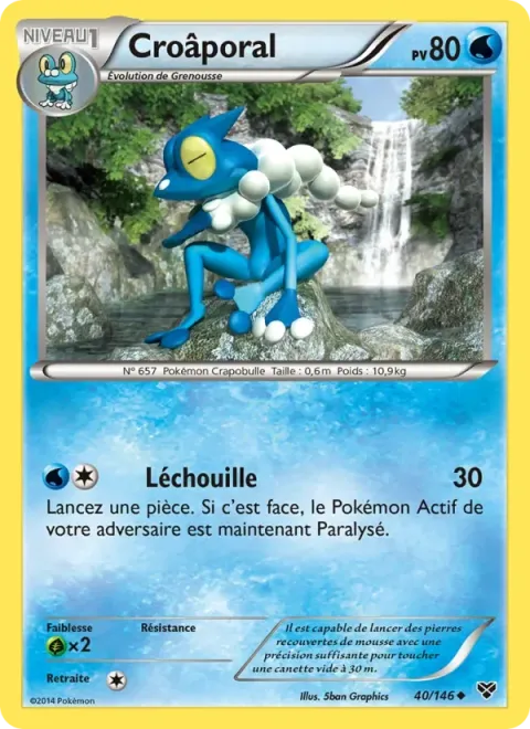 Carte Pokémon Croâporal 040/146, extension XY