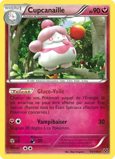Carte Pokémon Cupcanaille 095/146, extension XY