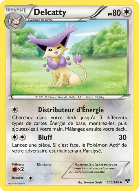 Carte Pokémon Delcatty 105/146, extension XY