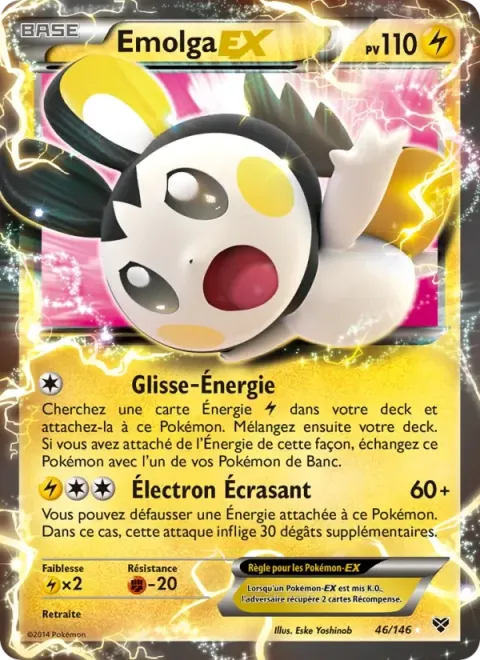 Carte Pokémon Emolga EX 046/146, extension XY
