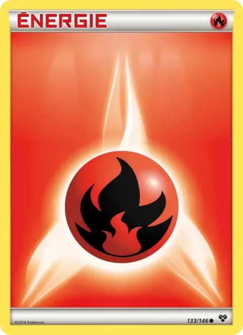 Carte Pokémon Énergie Feu 133/146, extension XY