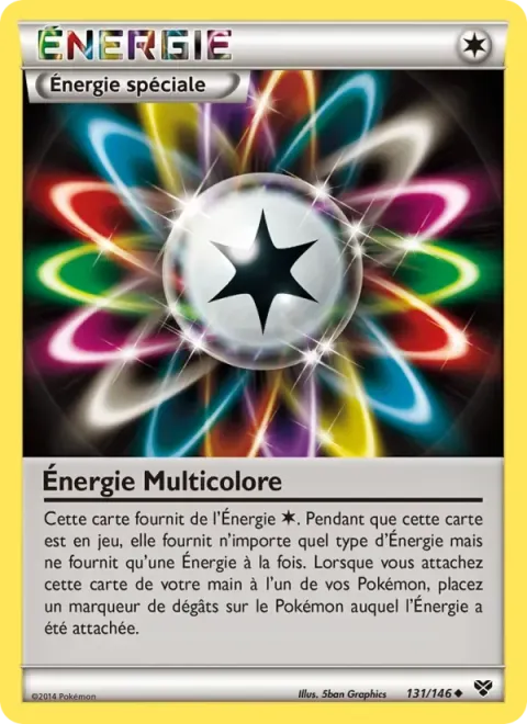 Carte Pokémon Énergie Multicolore 131/146, extension XY