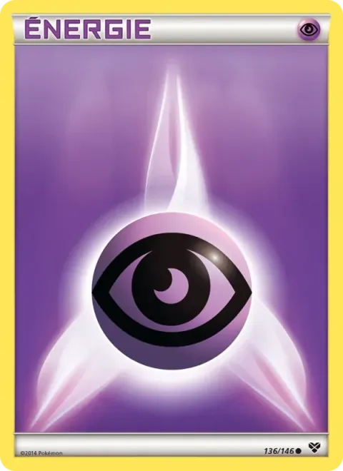 Carte Pokémon Énergie Psy 136/146, extension XY