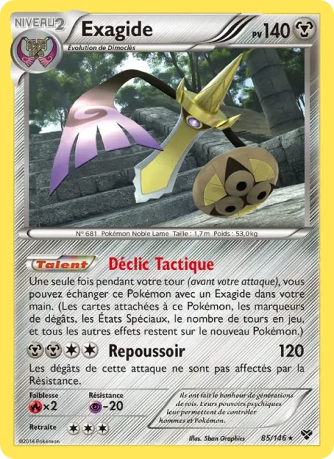 Carte Pokémon Exagide 085/146, extension XY