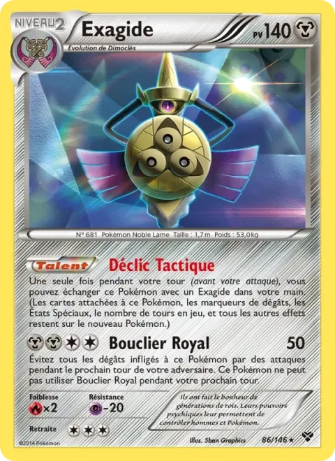 Carte Pokémon Exagide 086/146, extension XY