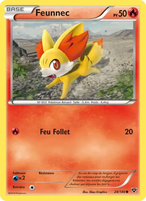 Carte Pokémon Feunnec 024/146, extension XY