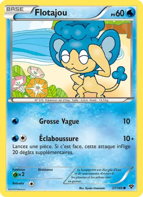 Carte Pokémon Flotajou 037/146, extension XY