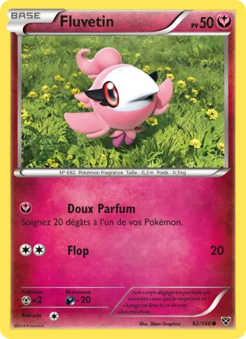 Carte Pokémon Fluvetin 092/146, extension XY