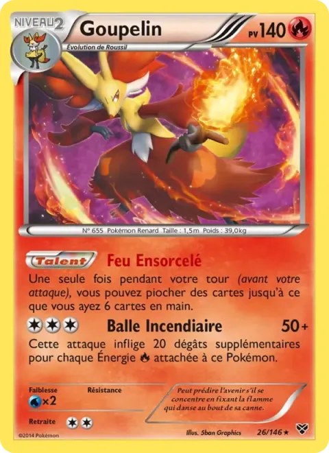 Carte Pokémon Goupelin 026/146, extension XY