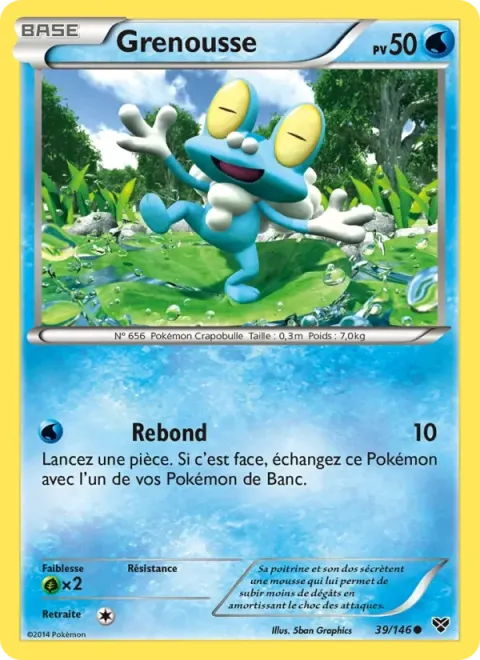 Carte Pokémon Grenousse 039/146, extension XY