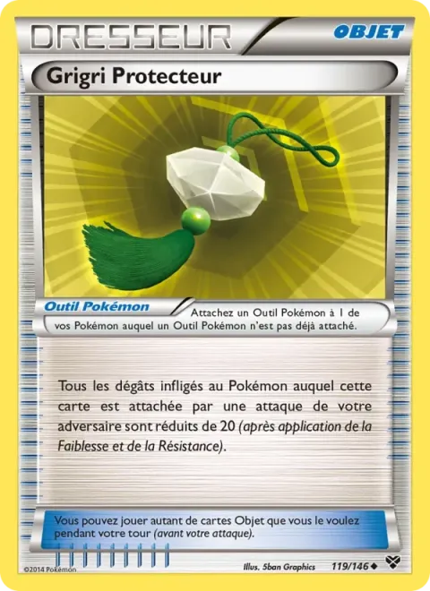 Carte Pokémon Grigri Protecteur 119/146, extension XY