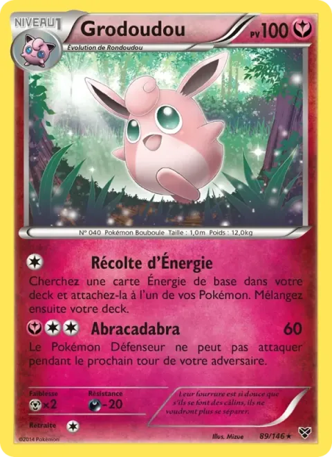 Carte Pokémon Grodoudou 089/146, extension XY