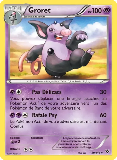 Carte Pokémon Groret 050/146, extension XY