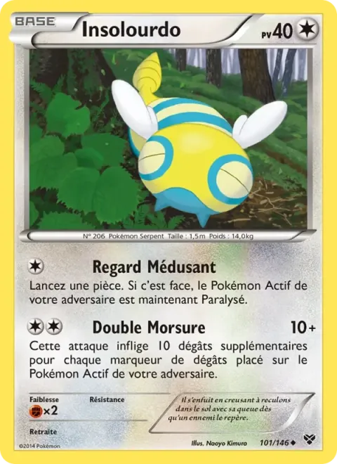 Carte Pokémon Insolourdo 101/146, extension XY
