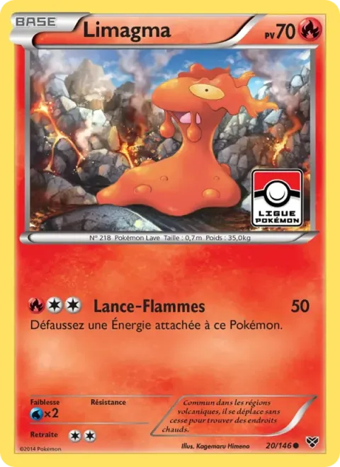 Carte Pokémon Limagma 020/146, extension XY