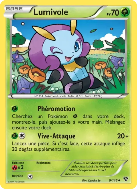 Carte Pokémon Lumivole 009/146, extension XY