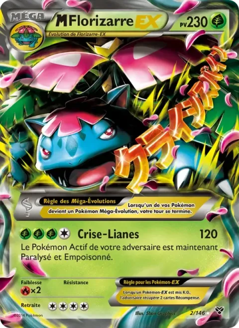 Carte Pokémon M Florizarre EX 002/146, extension XY