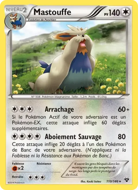 Carte Pokémon Mastouffe 110/146, extension XY