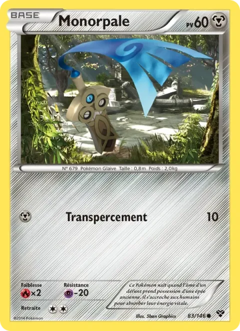 Carte Pokémon Monorpale 083/146, extension XY