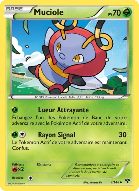 Carte Pokémon Muciole 008/146, extension XY