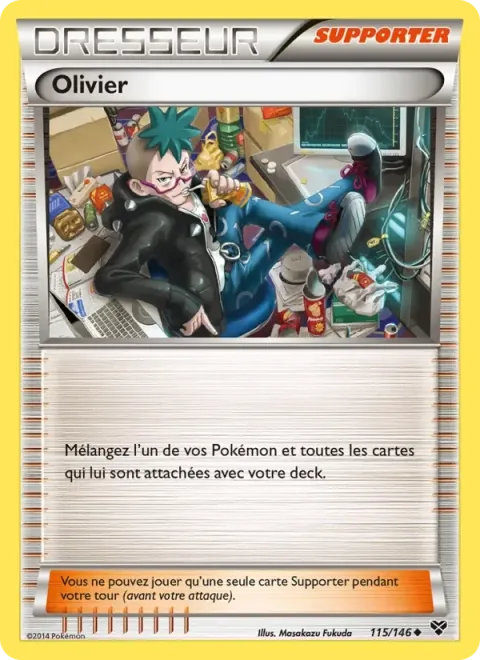 Carte Pokémon Olivier 115/146, extension XY