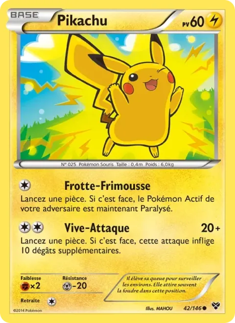 Carte Pokémon Pikachu 042/146, extension XY