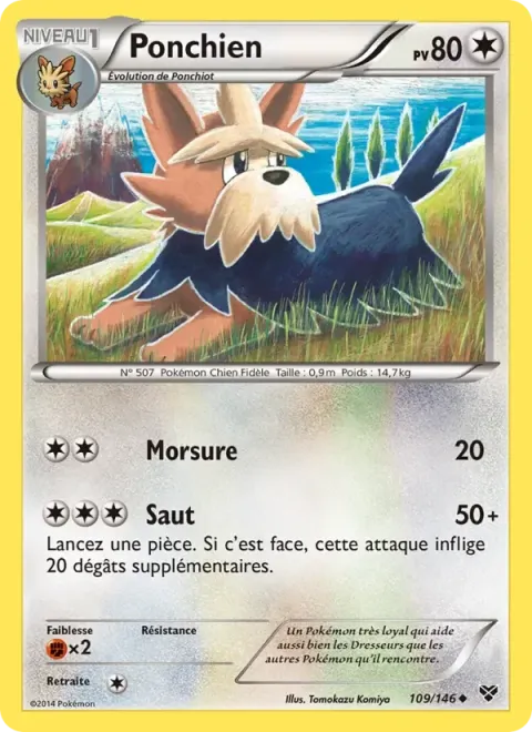Carte Pokémon Ponchien 109/146, extension XY