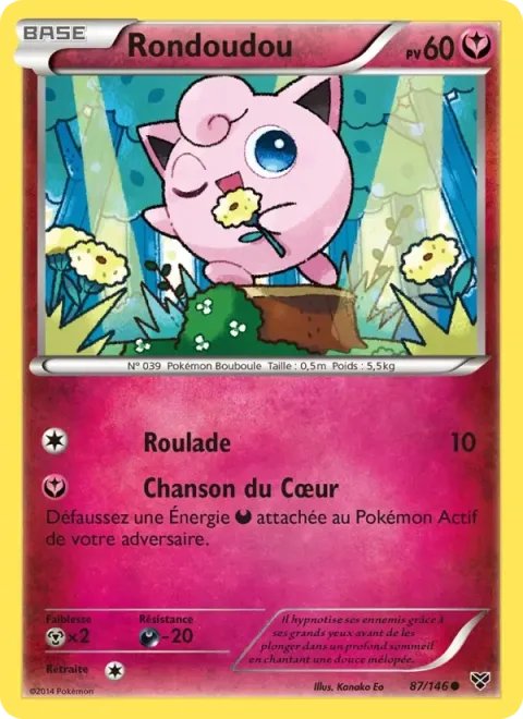 Carte Pokémon Rondoudou 087/146, extension XY