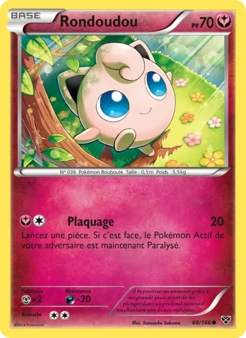 Carte Pokémon Rondoudou 088/146, extension XY