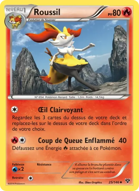 Carte Pokémon Roussil 025/146, extension XY