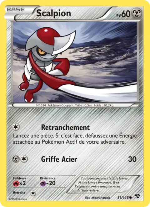 Carte Pokémon Scalpion 081/146, extension XY