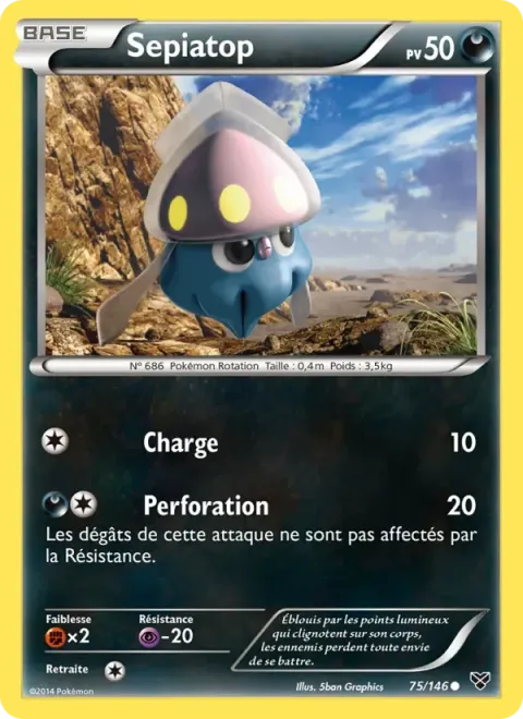 Carte Pokémon Sepiatop 075/146, extension XY
