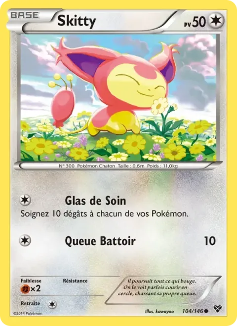 Carte Pokémon Skitty 104/146, extension XY
