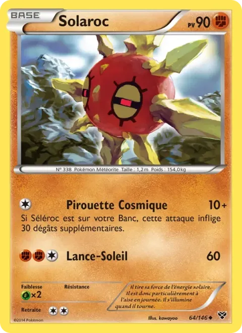 Carte Pokémon Solaroc 064/146, extension XY