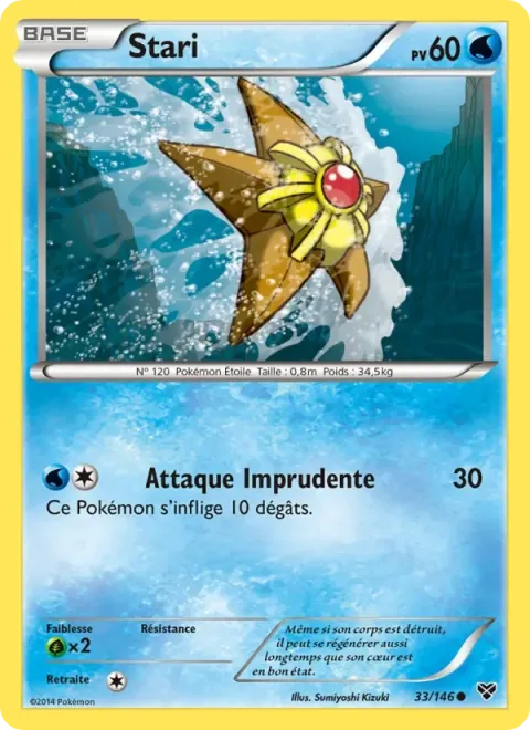 Carte Pokémon Stari 033/146, extension XY