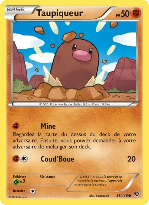 Carte Pokémon Taupiqueur 058/146, extension XY