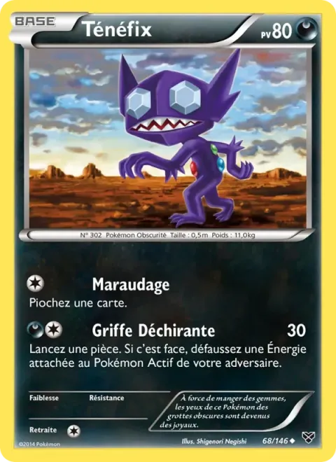 Carte Pokémon Ténéfix 068/146, extension XY