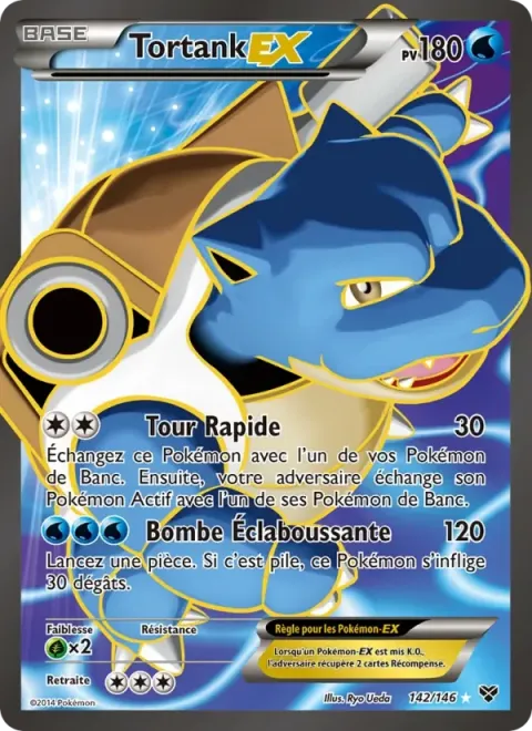 Carte Pokémon Tortank EX 142/146, extension XY